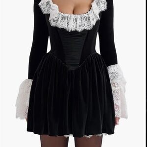 House of CB Black and White Lace Mini Dress